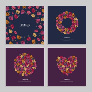 Square template backgrounds for post on social network. Abstract blooming sakura