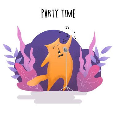 Gürültü ve doku ile modern düz tasarım. Caz müzik festivaline davetiye. Poster ve kartpostal için. Bitkiler arasında kaçakçılık yapıyor. Vektör illüstrasyonu