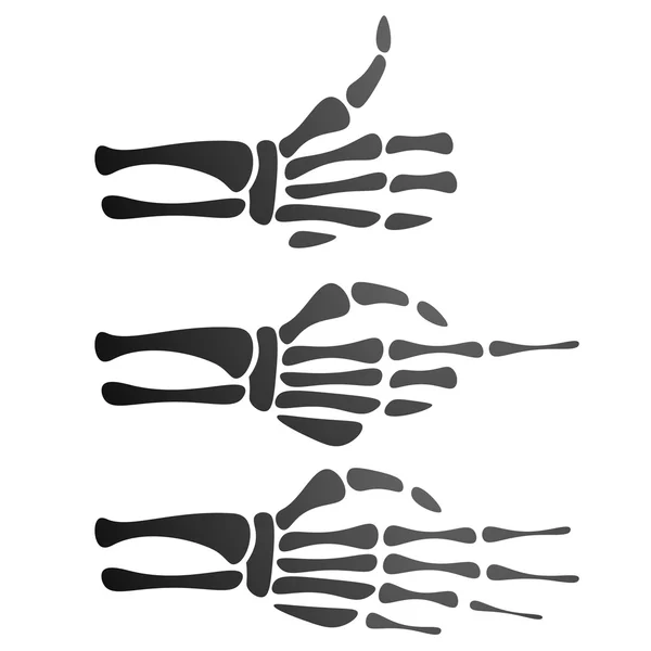 Satz von Silhouette Skelett Hand, — Stockvektor