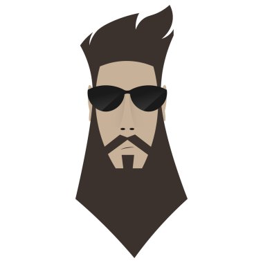 Acımasız bir adam. Hipster koyu gözlük,