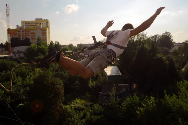 Ropejumping: 極端な縄跳び, — ストック写真