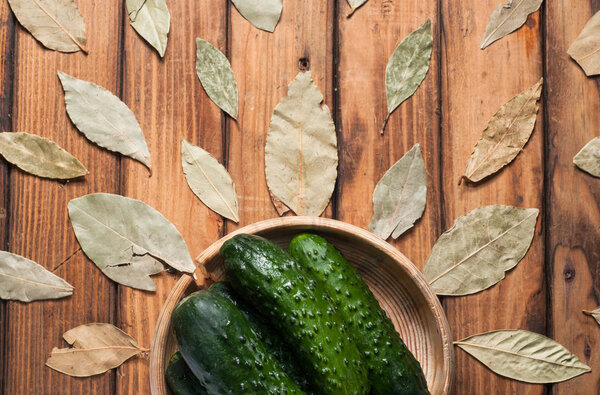 A bowl of green cucumbers