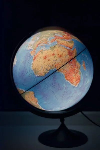 globe ball glows in the dark. model of planet Earth