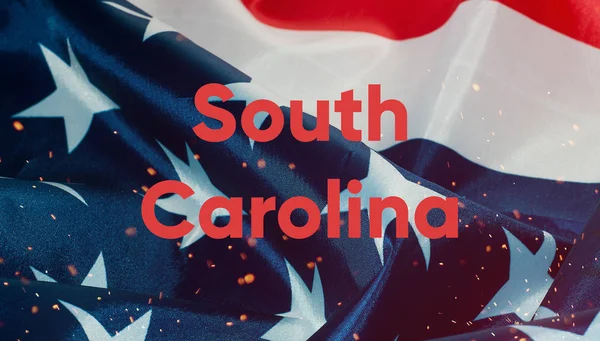 Tekst staat South Carolina, vlag van de Verenigde Staten van Amerika — Stockfoto