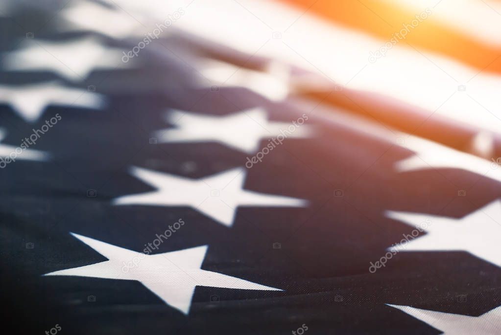 abstract blurred background of the American flag,