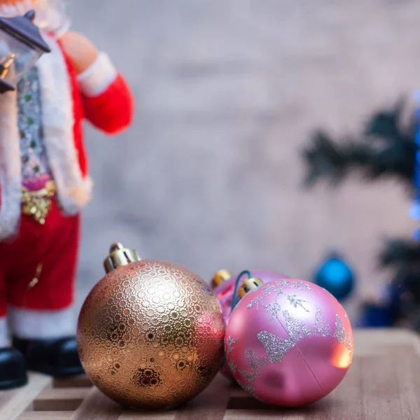 Kerstmis achtergrond, beeldje Santa Claus, — Stockfoto