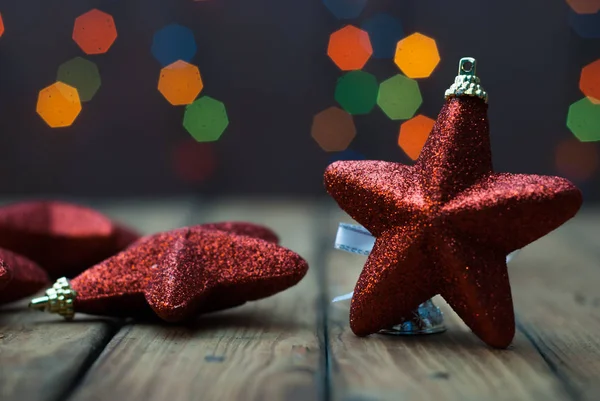 Closeup de luzes de estrela de Natal . — Fotografia de Stock