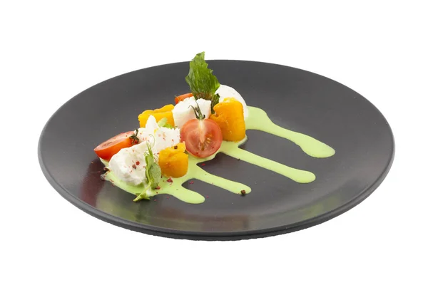 Insalata con mozzarella e pepe — Foto Stock