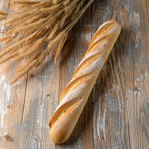 Sourdough Francia Bagett Sült Arany Ropogós Kéreg Kéreg Fehér Kenyér — Stock Fotó