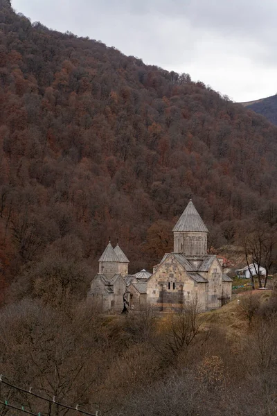 Armenia Autumn 2019 Medieval Noravank Monastery Complex Calm Cloudy Mountain — Stock Photo, Image