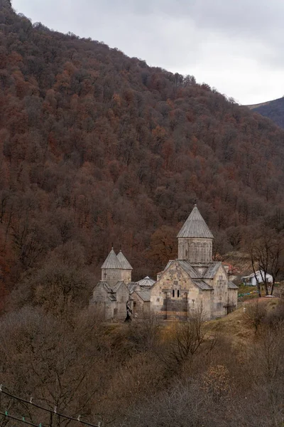 Armenia Jesień 2019 Średniowieczny Kompleks Klasztorny Noravank Spokojny Zachmurzony Widok — Zdjęcie stockowe