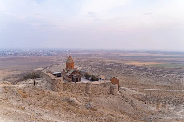 Armenia Autunno 2019 Monastero Khor Virap Vista Sulla Scogliera Una — Foto Stock