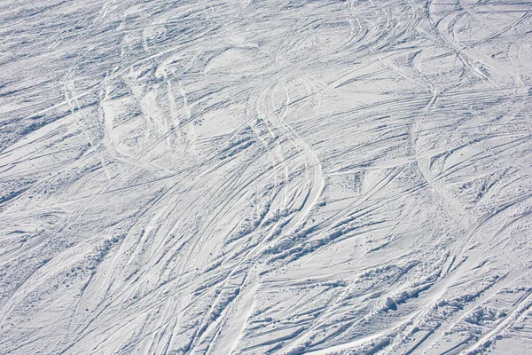 Beaucoup Pistes Ski Dans Neige Ski Sur Piste Ski Vacances — Photo