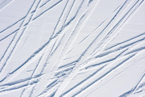 Pistes Ski Dans Neige Fraîche Fond Naturel Avec Lignes — Photo