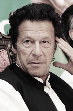 Portrait - Tehreek-e-insaf chairman Imran Khan thinking clipart