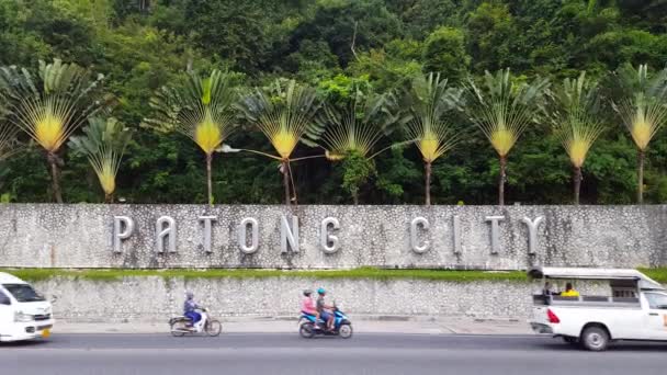 Patong City Name Way Patong Patong Sign Board 2019 — Stock Video