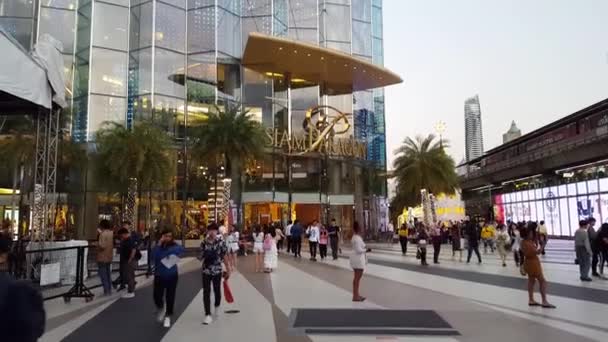 Siam Paragon Siam Square Evening Bankok Thailnad 2019 — Stock Video