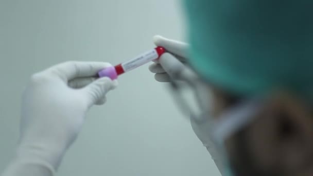 Amostra Sangue Coronavirus Covid Surto Vírus Corona Vírus Epidémico Síndrome — Vídeo de Stock