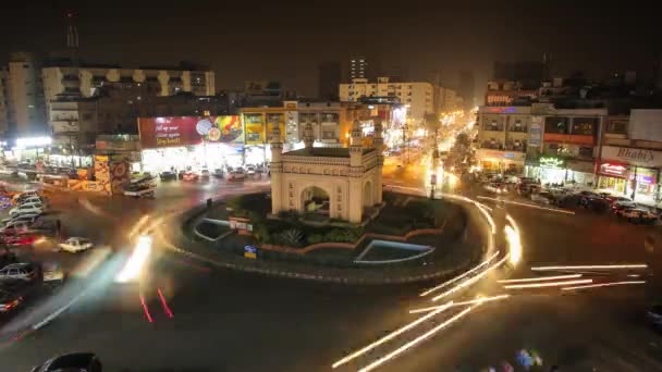 Κυκλοφορία Γύρω Από Bahadurabad Chorangi Roundabout Καράτσι Πακιστάν 2018 Landmark — Αρχείο Βίντεο