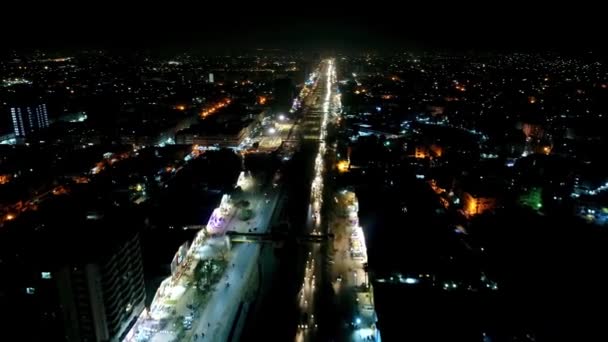 Beautiful Aerial View Traffic Night Nazimabad Karachi Drone Footage Karachi — Stock Video