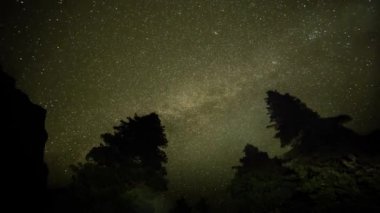 Yıldızlar Gece Hızla Hızlanıyor Uzun Maruziyetli Başlangıç İzi Fotoğrafçılığı - Yıldızların İzi - 124; Gece Gökyüzü