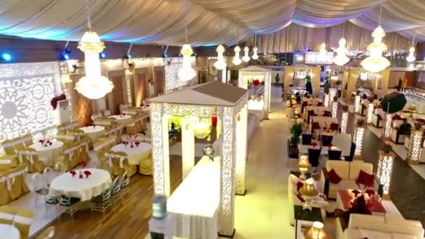 Aranjamente Ceremonie Nuntă Pakistaneză Karachi Pakistan 2019 Drone Shot — Videoclip de stoc