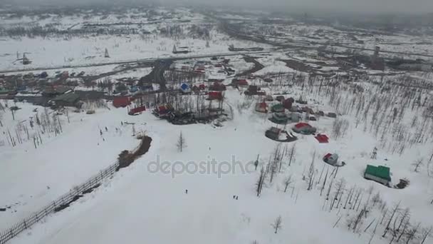 The Resort Village at the Ski Slopes. Russia, Norilsk — Stock Video