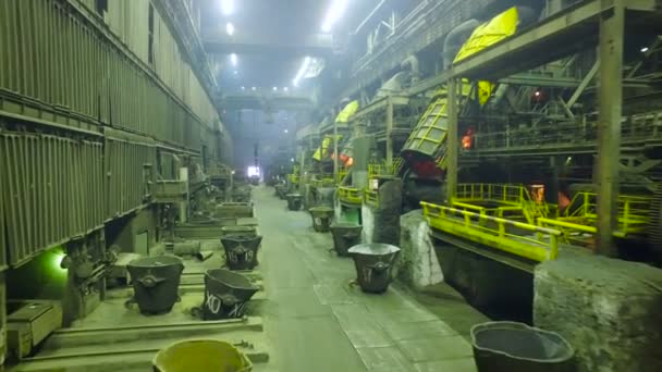 View of the Smelting Plant. Heavy Industry Factory — Stock Video