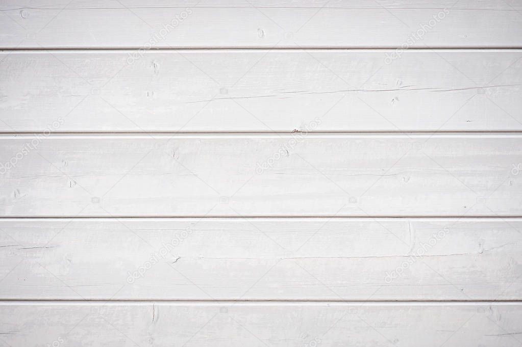 Vintage white wooden table background top view. horizontal stripes