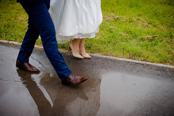 The brides and grooms shoes