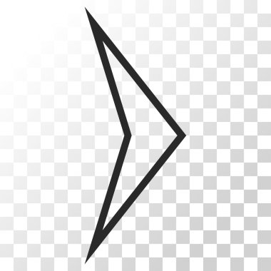 Ok ucu doğru vektör simgesi