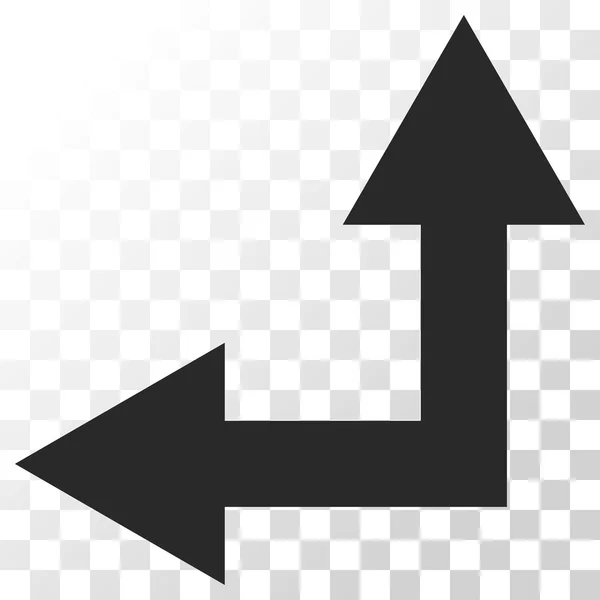 Flecha de bifurcación izquierda hacia arriba icono del vector — Vector de stock