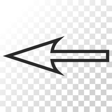 Keskin ok sol vektör simgesi