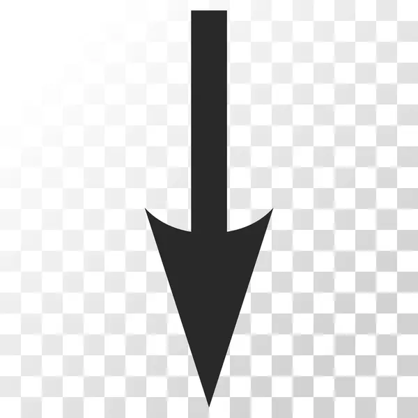鋭い矢印下向きのベクトルのアイコン — ストックベクタ