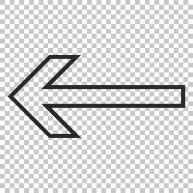 Ok sol vektör simgesi