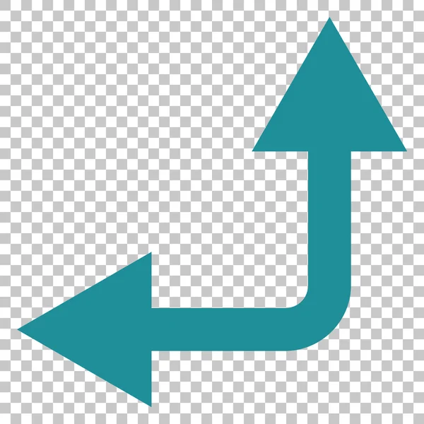 Bifurkace šipka vlevo nahoru vektorové ikony — Stockový vektor