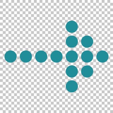 Noktalı ok doğru vektör simgesi