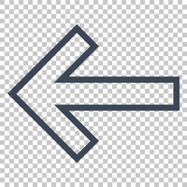 Ok sol vektör simgesi