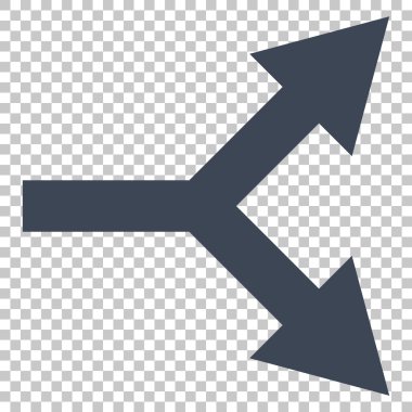 Bifurkasyon ok doğru vektör simgesi