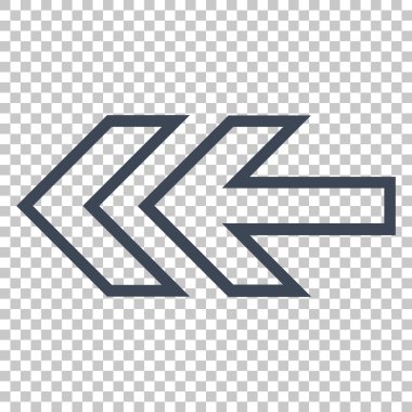 Yön sol vektör simgesi