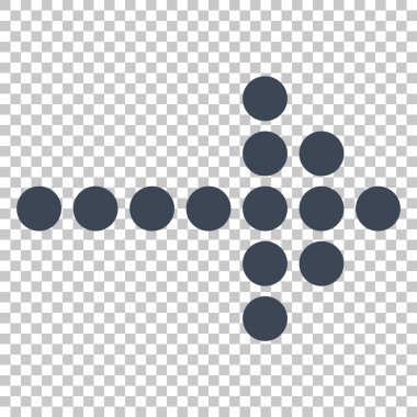 Noktalı ok doğru vektör simgesi