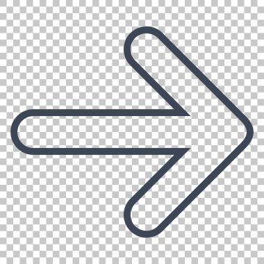 Yuvarlak ok doğru vektör simgesi