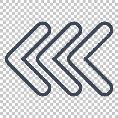 Üçlü işaretçi sol vektör simgesi