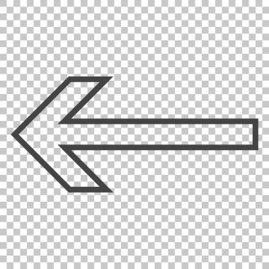 Ok sol vektör simgesi