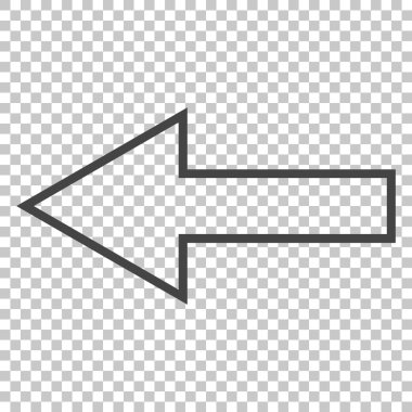 Ok sol vektör simgesi