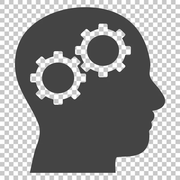 Brain Gears Vector Icon — Stock Vector