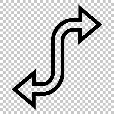 Eğri Exchange ok vektör simgesi