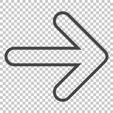 Yuvarlak ok doğru vektör simgesi