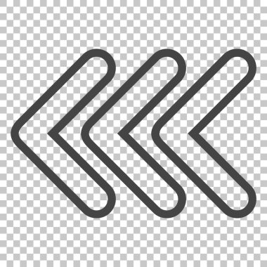 Üçlü işaretçi sol vektör simgesi