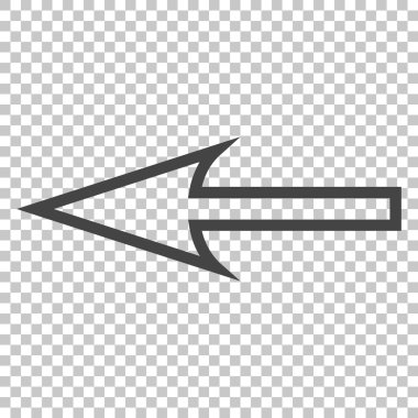 Keskin ok sol vektör simgesi